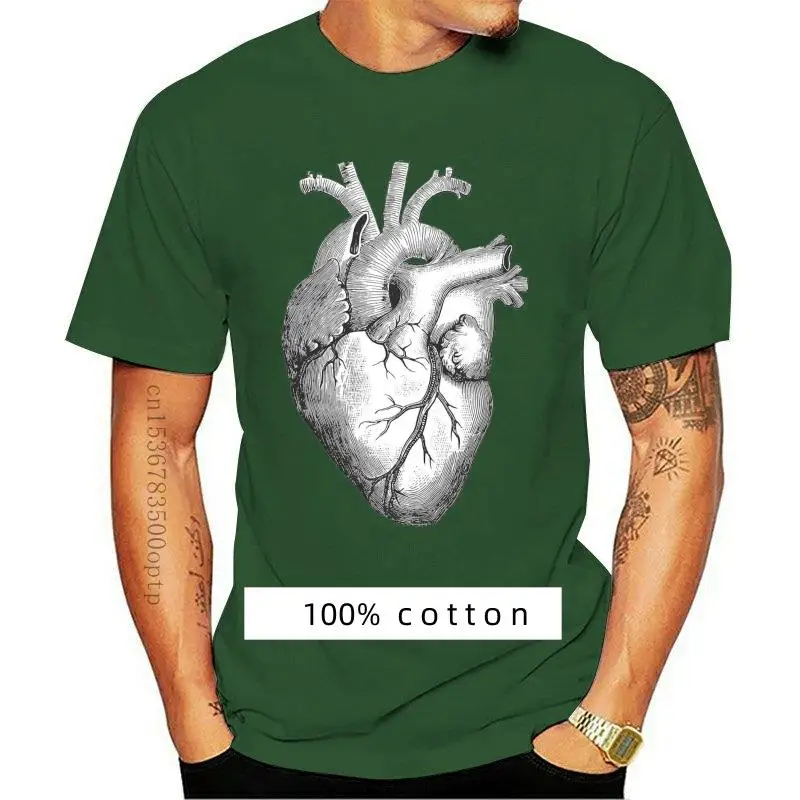 

New Hot 2023 Summer Fashion Heart T Shirt Vintage Anatomical Heart Biology Anatomy Medical Small TO XXXL Tee Shirt