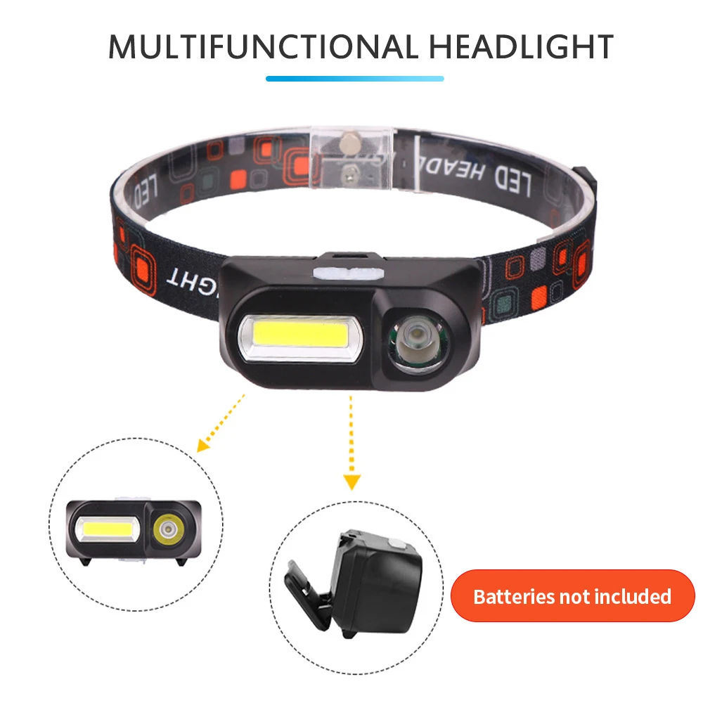 

Multifunctional USB interface charging head lamp COB outdoor emergency headworn flashlight 18650 battery fishing lamp