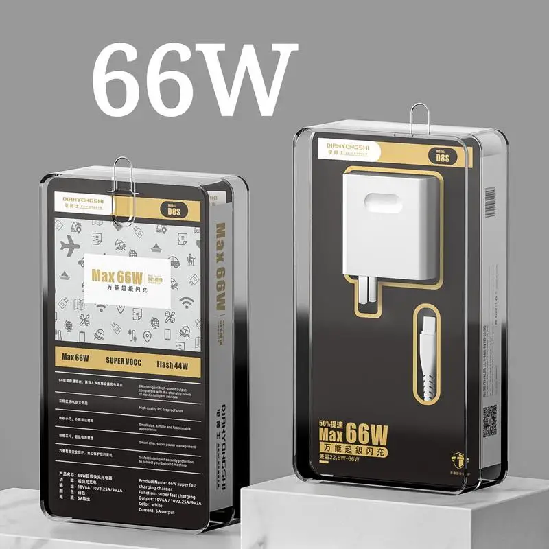 

66W Flash Charging Fast Charger Suitable For OPPO Huawei Vivo Xiaomi Mi OnePlus Glory Pingguo Mobile Phone Charger