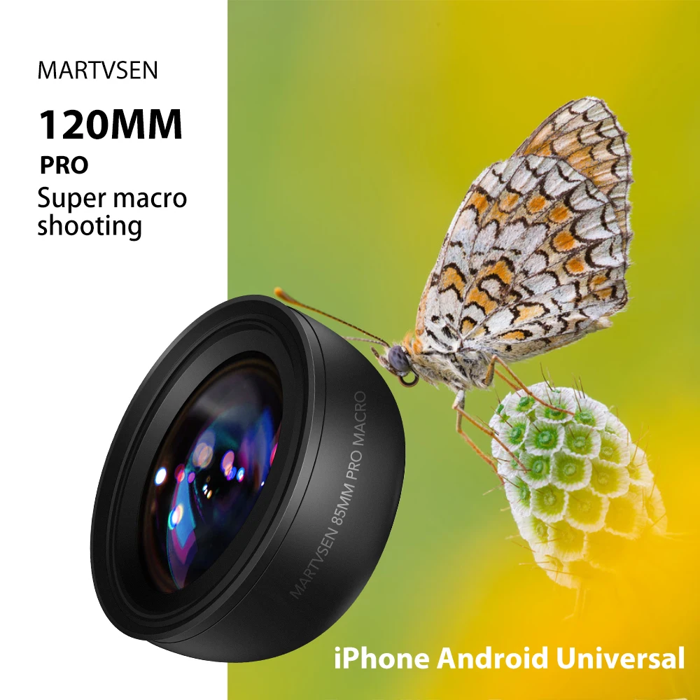 MARTVSEN 120MM Lentes para celulares, Professional 5K HD 10x  Ultra HD Camera to Shoot Vlog Insects Flowers Plants for iPhone13