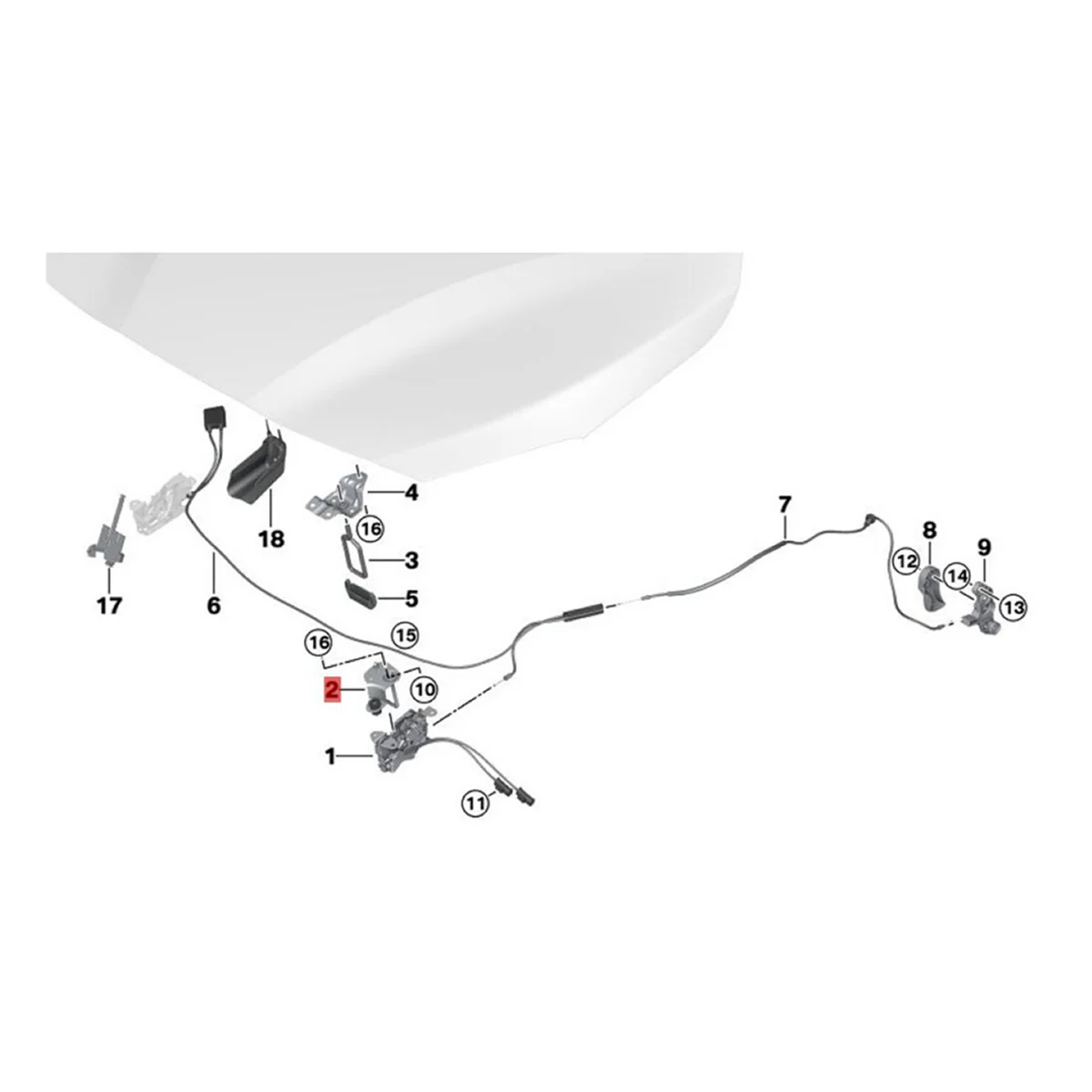 Защелка капота автомобиля ударная пластина 51237435104 Для BMW X1 F48 F49 LCI 2016-2022 Кронштейн