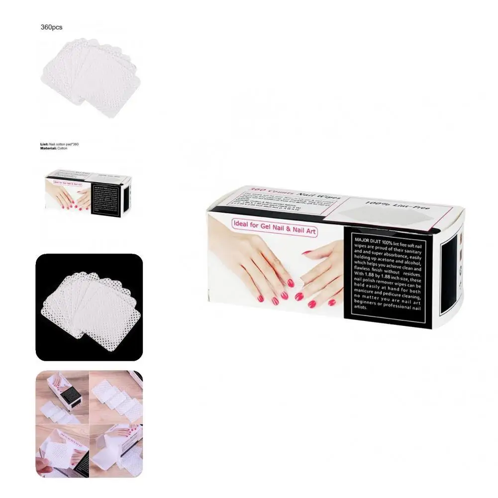 

360Pcs/Box Nail Cotton Pads Convenient Nail Art Eyelash Cotton Pads Sanitary Widely Used Nail Polish Remover Pads