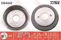 

Store code: DB4442 for rear brake drum AVEO T250 / T255 1,2/T255//08 SPARK M300//10