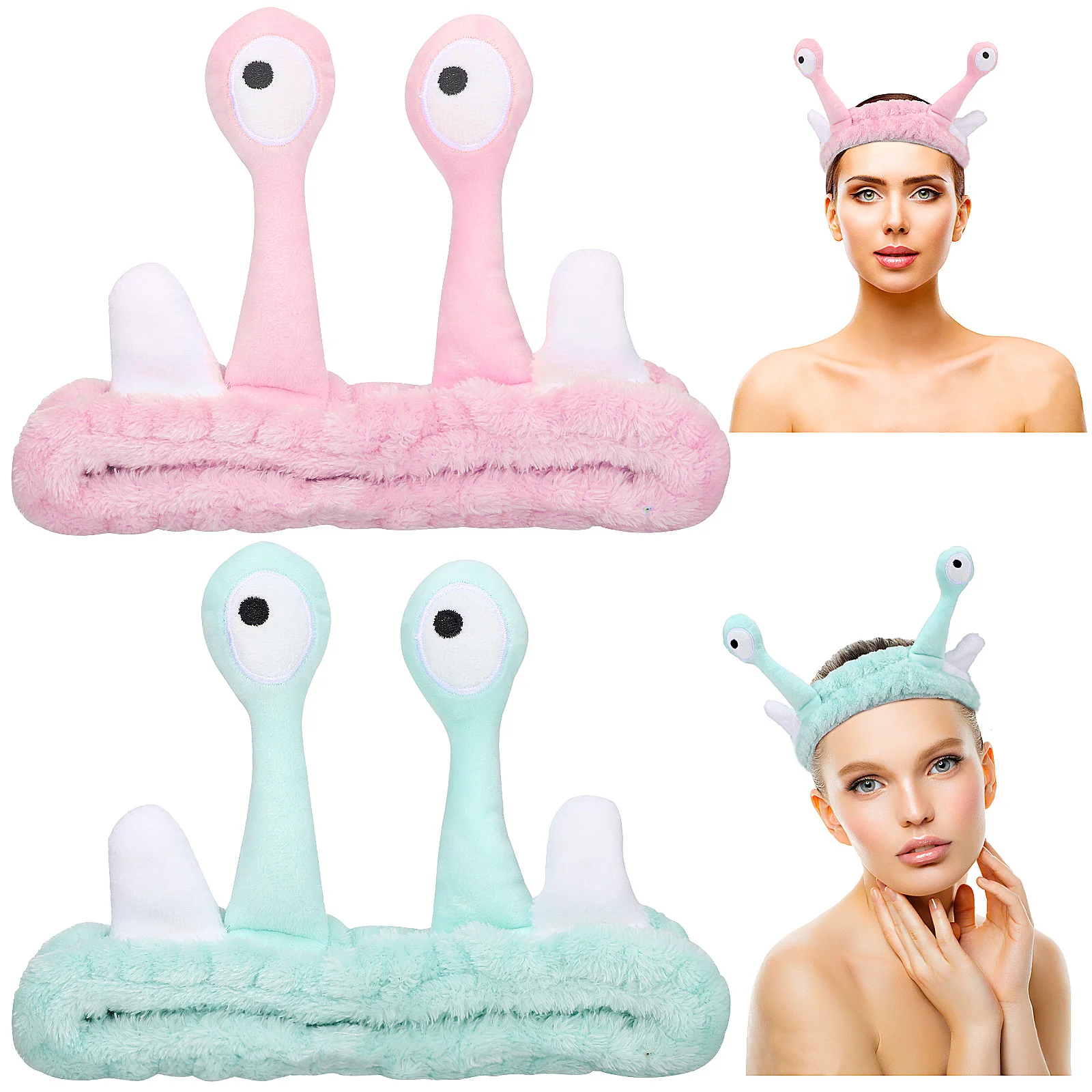 

2 Pcs Headbands Snail Headbands Skincare Headbands Spa Headbands Makeup Headbands