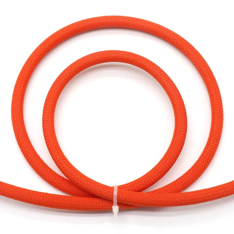 

1/5/10 м оранжевая плетеная втулка из ПЭТ 3 4 6 8 10 12 20 25 30 мм плотная изолированная защита кабеля высокой плотности расширяемая оболочка