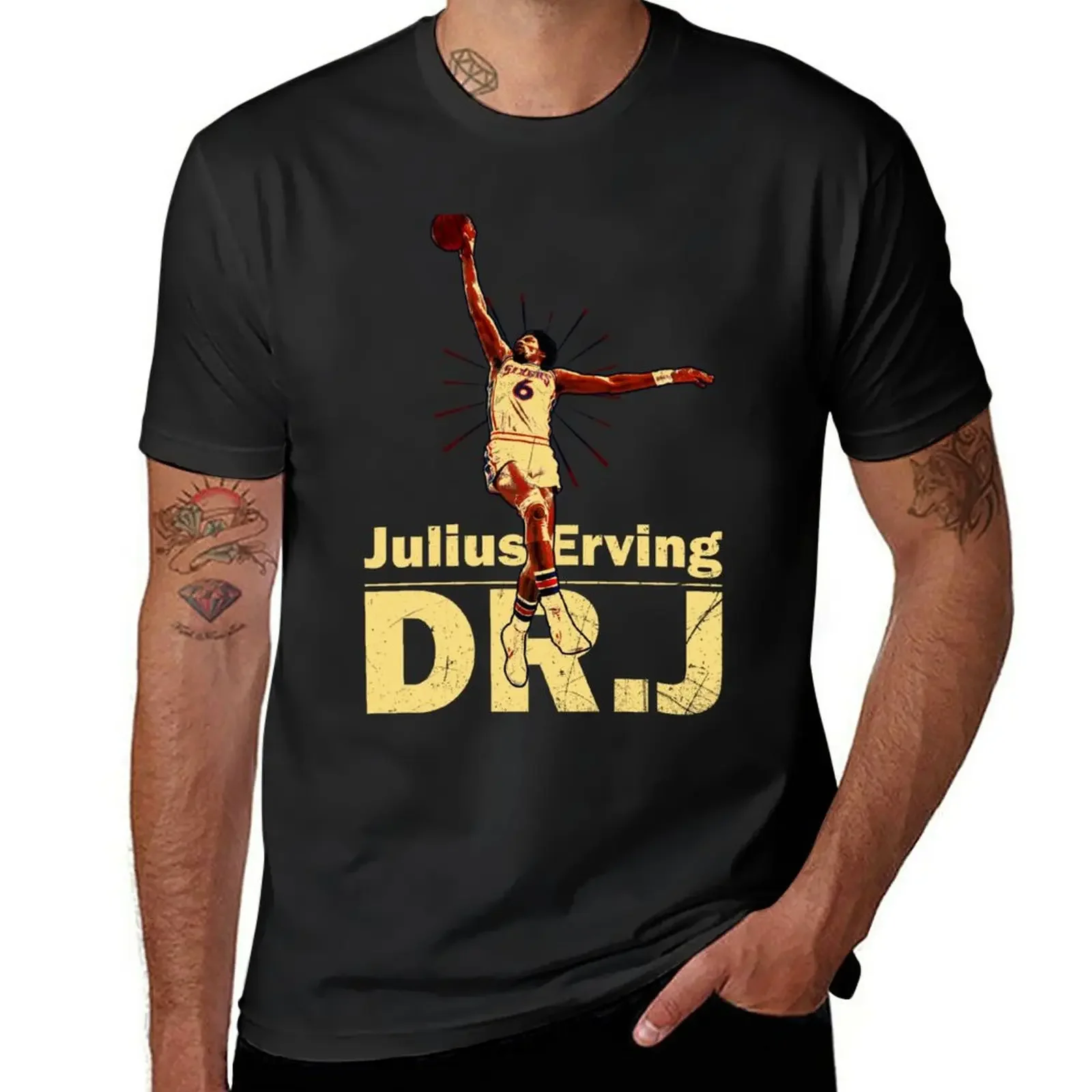 Фото New Dr.J Julius Erving - Old School Dunk D T-Shirt Aesthetic clothing cute clothes designer t shirt men №1