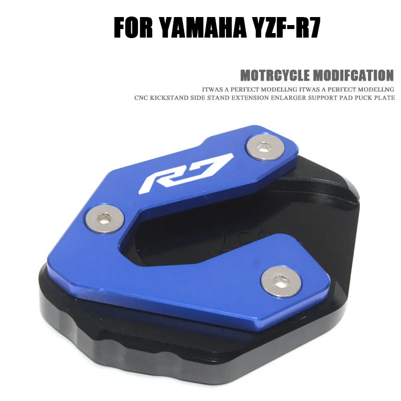 

YZF-R7 Motorcycle Side Stand Extension Pad Foot Kickstand Enlarger Support Plate Accessories For YAMAHA YZFR7 YZF R7 2021 2022