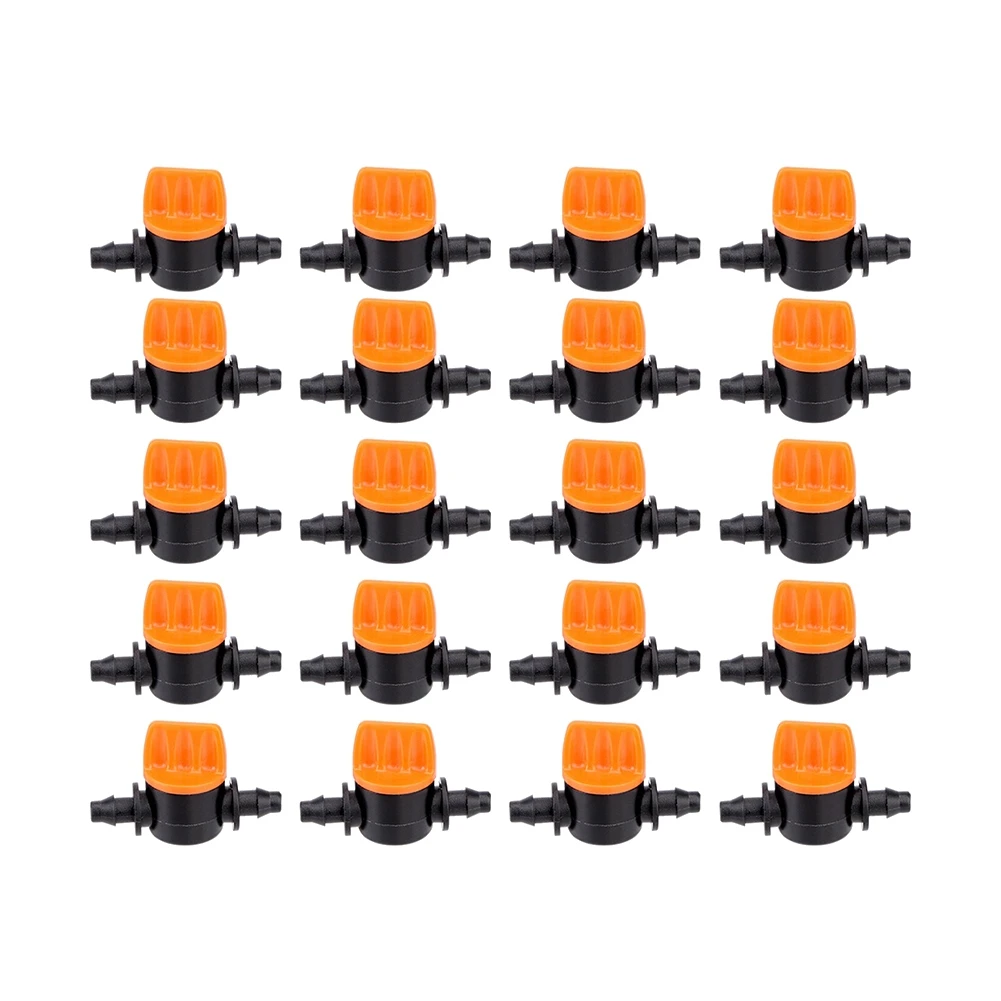 

50Pcs 1/4Inch Pipe Mini Valve 4/7mm Hose Controller Barbed Adapter Agriculture Drip Irrigation Watering System Fitting