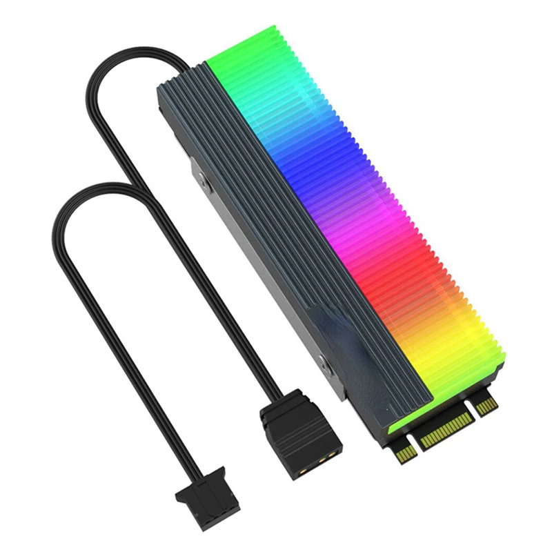 

CoolMoon M2 SSD Heatsink 5V 3Pin ARGB NVME NGFF M.2 2280 Solid State Drive Hard Disk Cooling Radiator Cooler Vest Thermal Pad