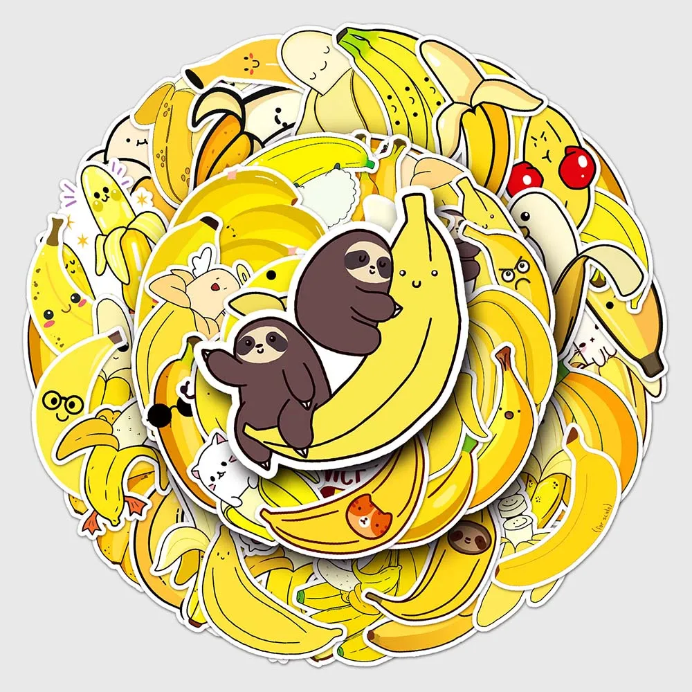 

10/50 Pcs Banana Fruit DIY ​Cartoon Graffiti Sticker Decoration Backpack Bicycle Guitar Computer Anime Waterproof Stickers Decal