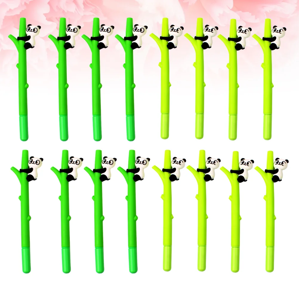 

16 Pcs Bamboo Panda Student Gel Pens Cute Office Students Stationery Cartoon Writing