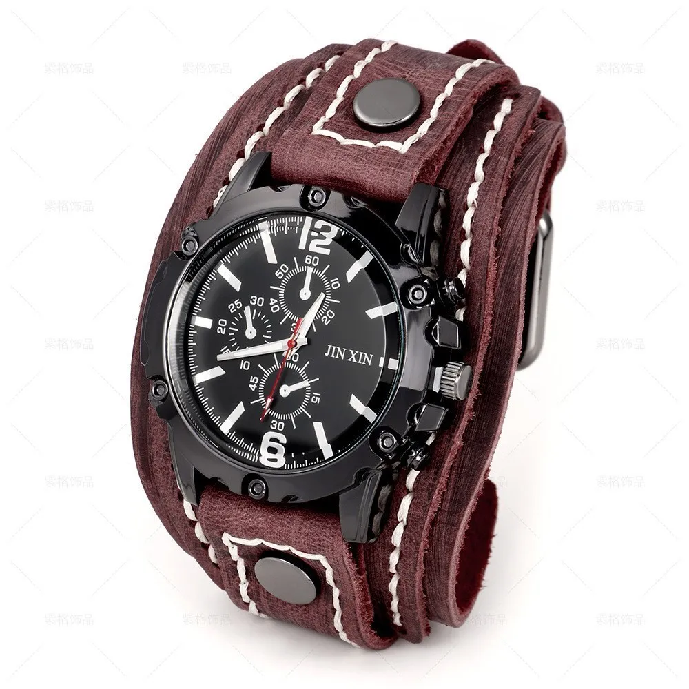 

ZG New Business Men's Bracelet Leather Quartz Watch High-end Fashion Jewelry Wholesale Handmade Car Line Male Jewelry