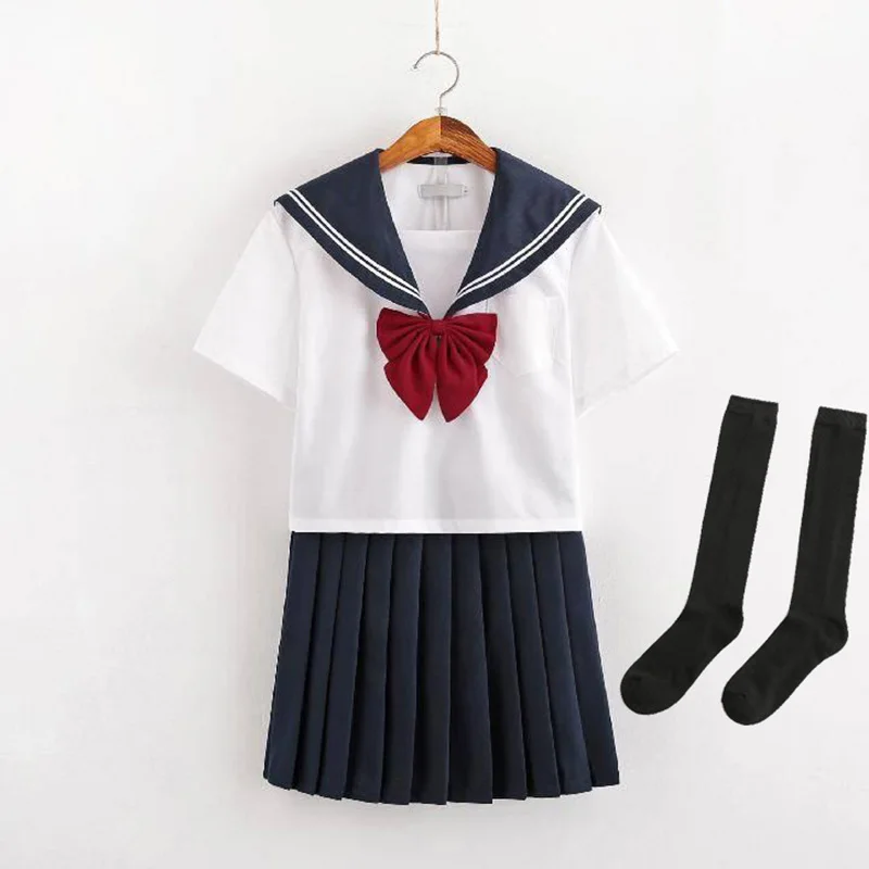 Сейлор Костюм Seifuku Ранняя одежда для школьниц темно-синий костюм косплея JK из