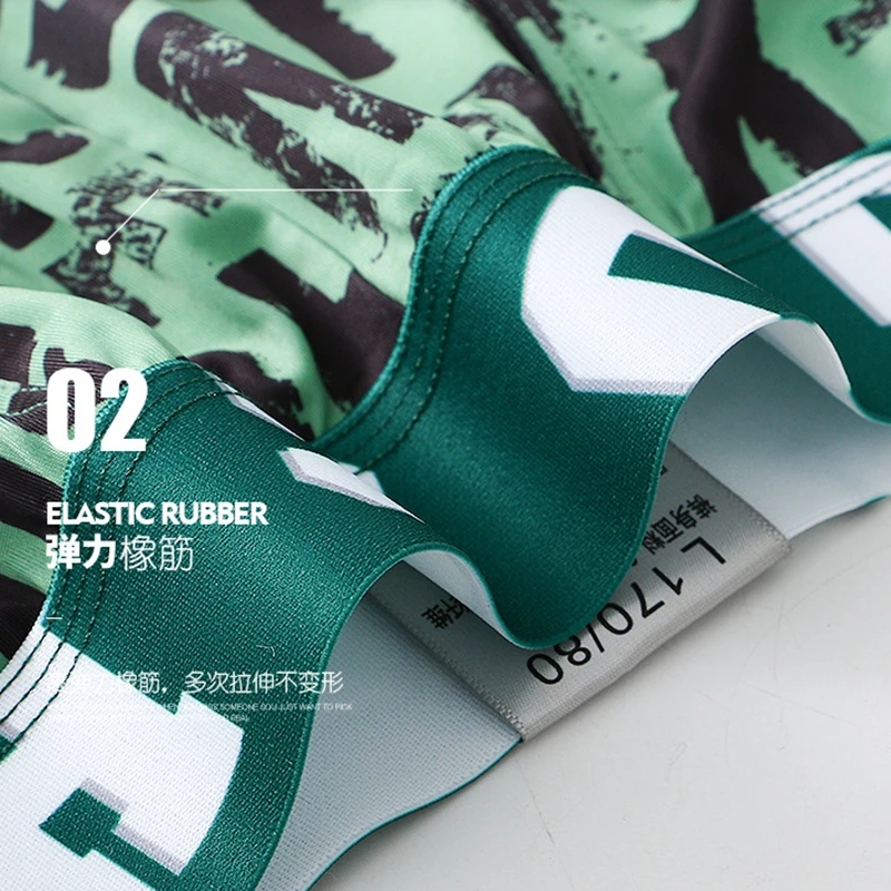 Men Panties Ice silk Letter Printed Underpants Breathable Man Underwear Boxers Fashion Boxer Plus Size Male calzoncillo hombre