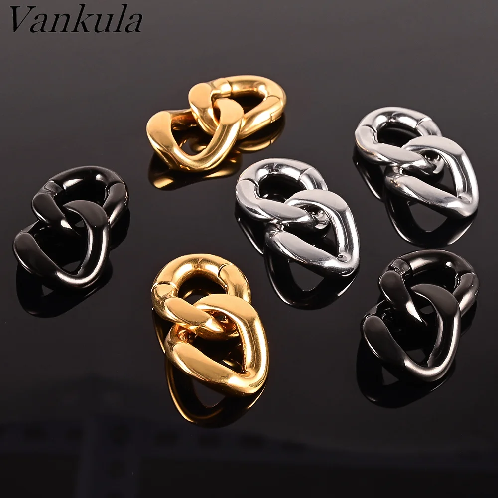 Vankula 2PCS 6mm New Chain Ear Weights Hangers Plugs Expander Stainless Steel Piercing Earrings Women Man Fashion Jewelry Gift images - 6
