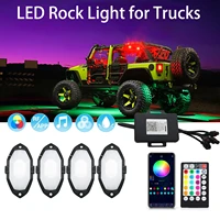 waterproof rgb led rock light kit 48 pods neon underglow light bluetooth app music control for jeep off road suv utv truck boat
