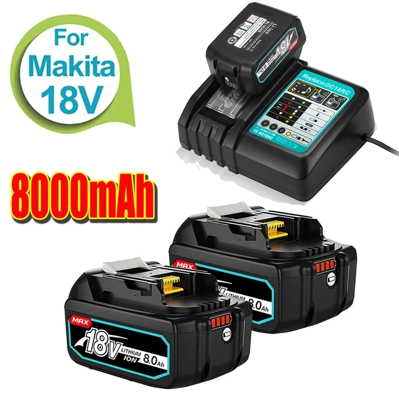 

Genuine With Charger BL1860 Rechargeable Battery 18V 8000mAh Lithium Ion for Makita 18v Battery 8Ah BL1850 BL1880 BL1860B LXT400