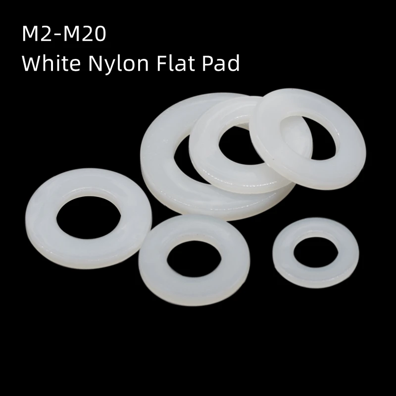 

White Nylon Flat Gasket M2-M20 Plastic Insulating Gasket Sealing Ring