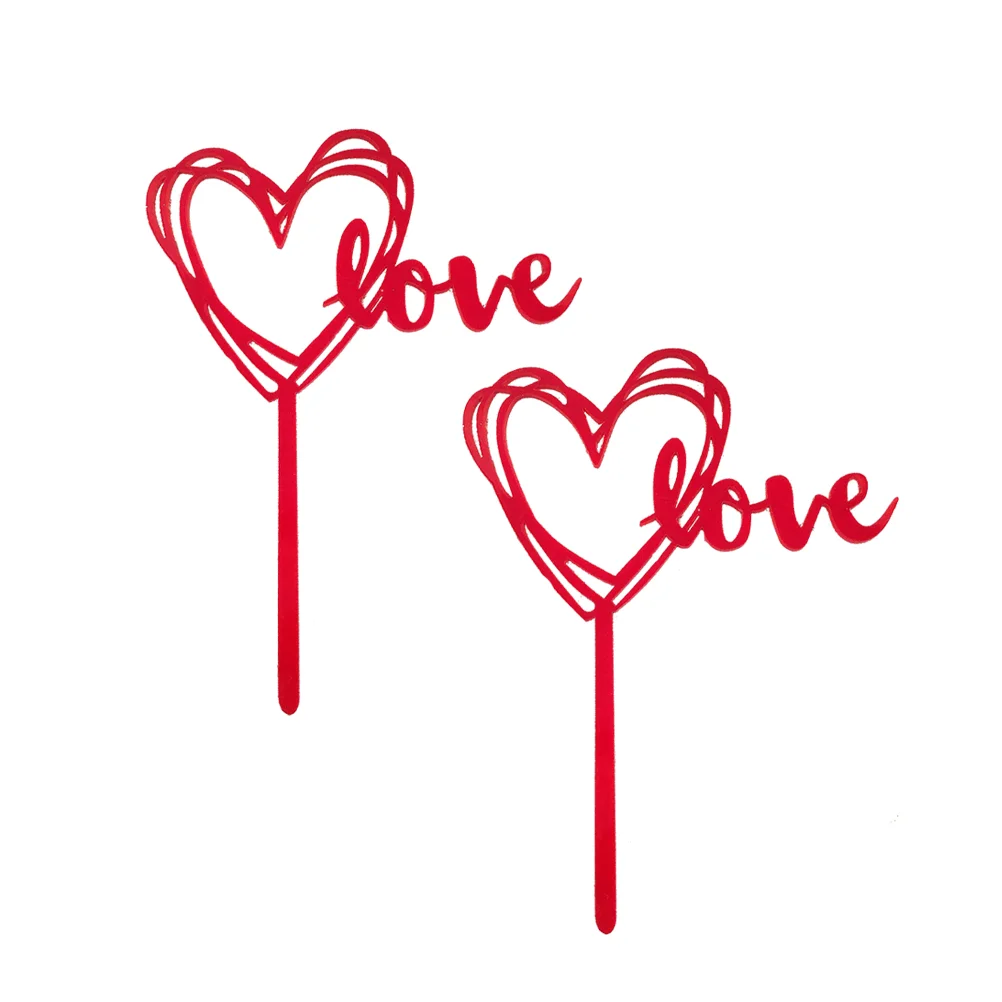 

Love Red Decoration Shape Toppers Cupcake Picks Heart Valentines Deisgn Decorations Day Pick Wedding Valentine Mini Decor