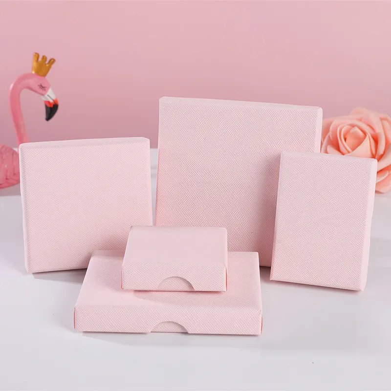 Es Ring Necklace Bracelet Card Kraft Cotton Filled Gift Storage Case Box