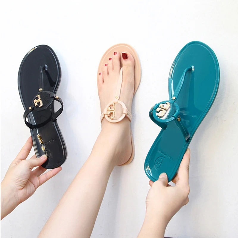 

2022 Fashion Women Crystal Jelly Sandals Open Toe Summer Home Beach EVA Flat Shoes Flip Flops Slides sandalias mujer verano
