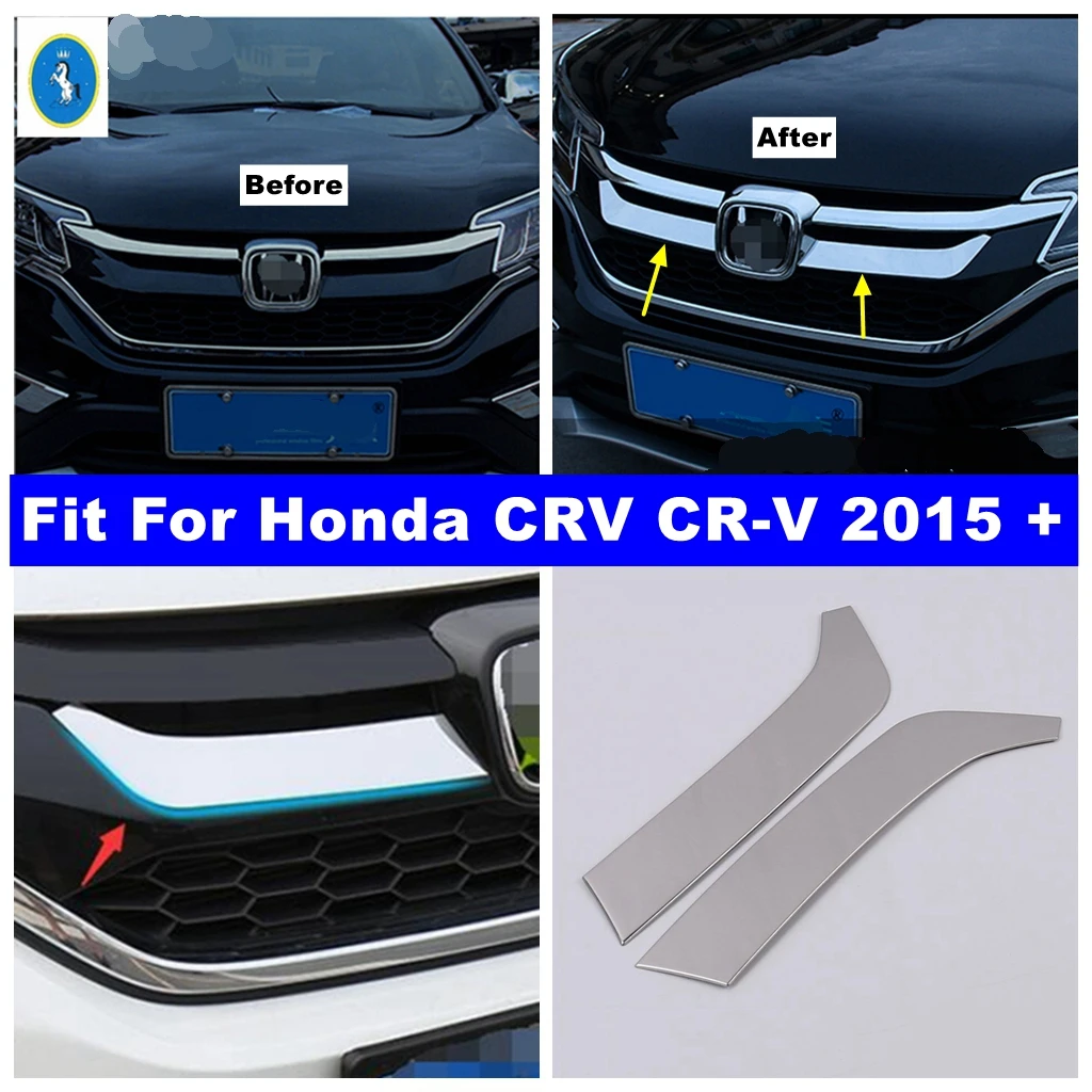 

Accessories Front Bumper Decoration Cover Styling Grille Trim Strips Grill Protector Refit Panel For Honda CRV CR-V 2015 2016