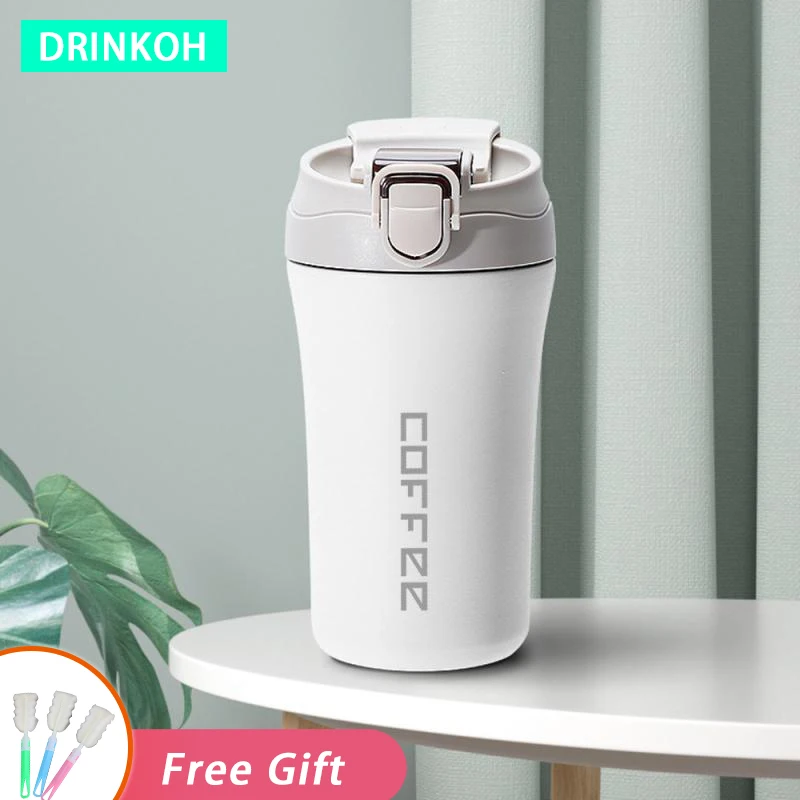 

In-Car Vacuum Flasks American Style Coffee Mug Double Drinking Thermal Tumbler Portable Insulated Cup Water Bottle 450ml Thermos