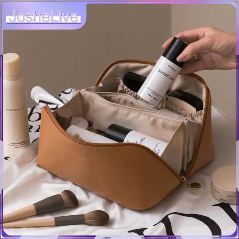 

Good Air Permeability Travel Makeup Bag Exquisite Patterns Easy To Carry Dressing Case Large Capacity Pu Leather Anti-tear