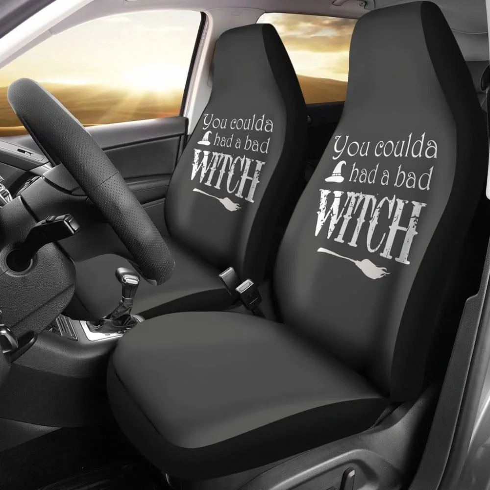 

Vintage You Coulda Had a Bad Witch Halloween Car Seat Covers Pack of 2 Universal Front Seat Protective Cover