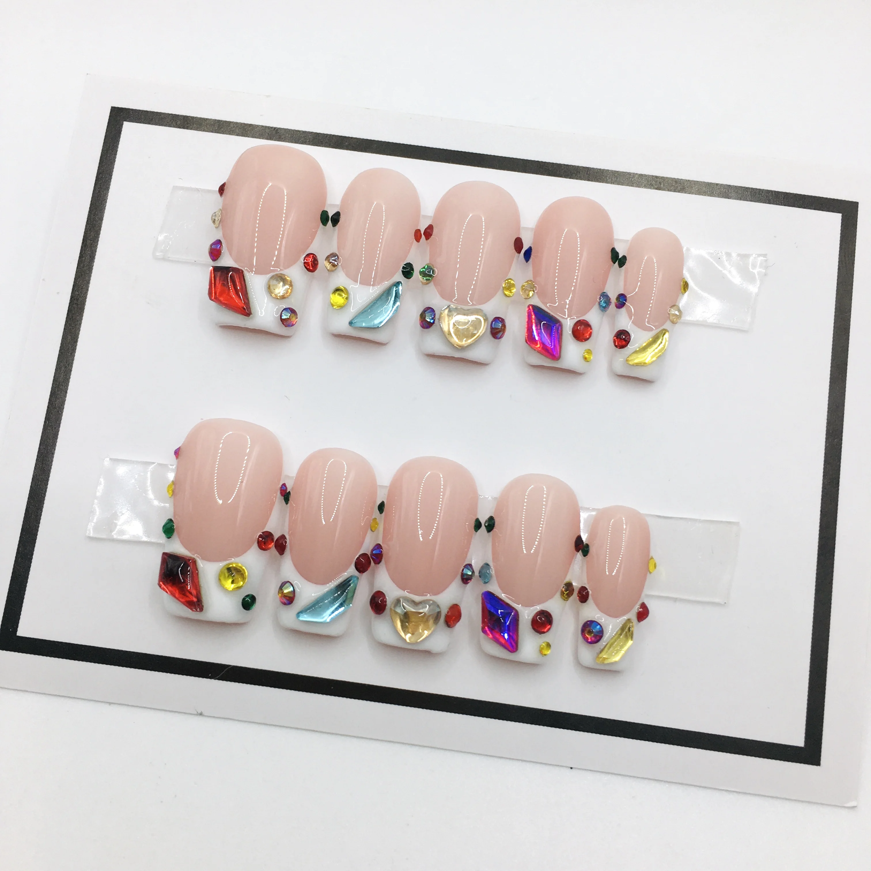 Индивидуальный дизайн роскошные французские ногти набор искусственных ногтей 10