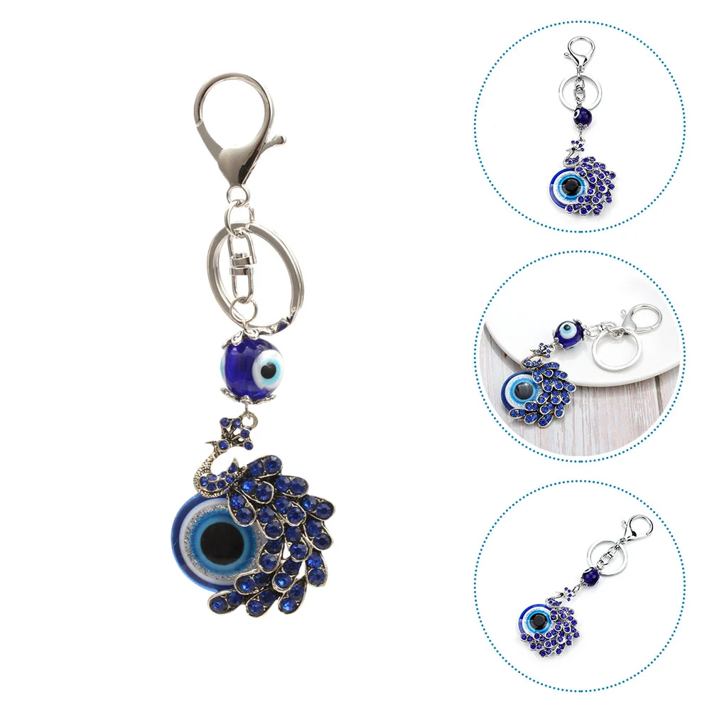 

Peacocks Keychain Evil Eye Key Hanging Pendant Bag Car Key Hanging Decoration