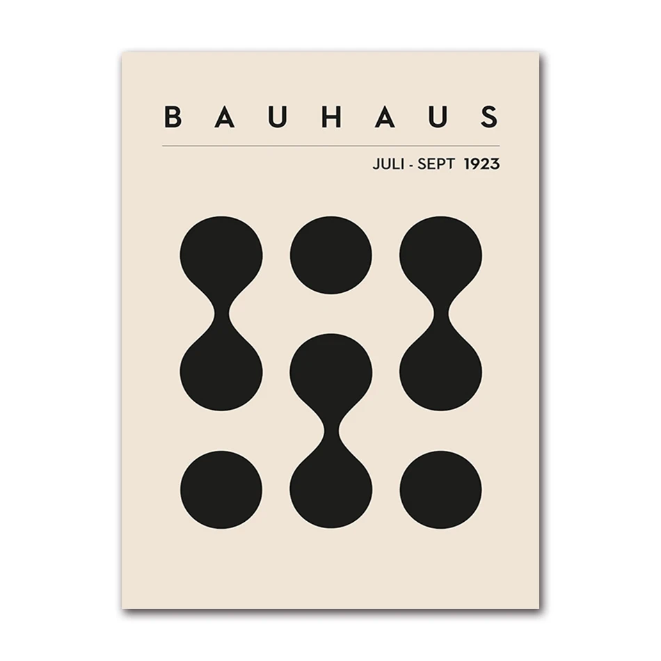 

Абстрактный стиль Bauhaus геометрические настенные художественные плакаты принты винтажные черные бежевые линии холст картины для современного домашнего декора