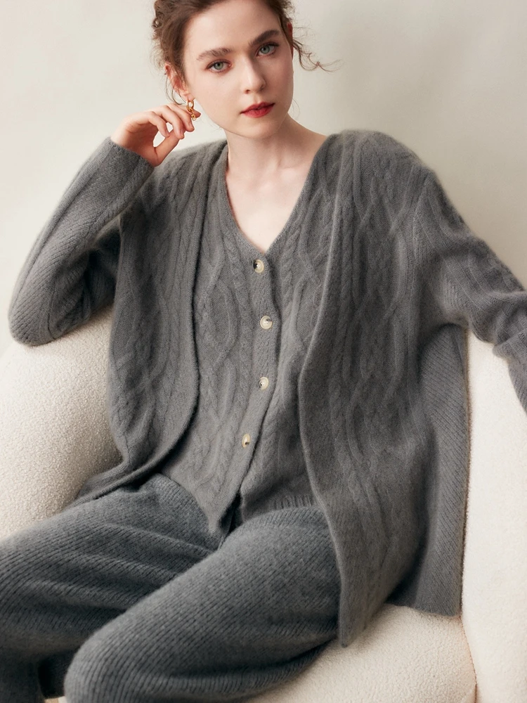 Осенне-зимний продукт Wang Fried Single ~ кашемировый свитер кардиган женский внутренний