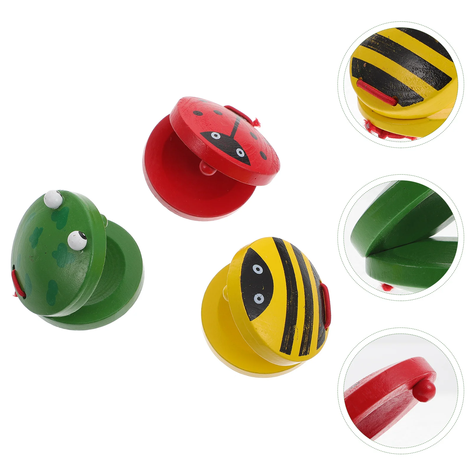 

3 Pcs Cartoon Animal Castanets Toddler Toys Musical Instrument Mini Orff Percussion Kids Preschool Montessori Children's phone