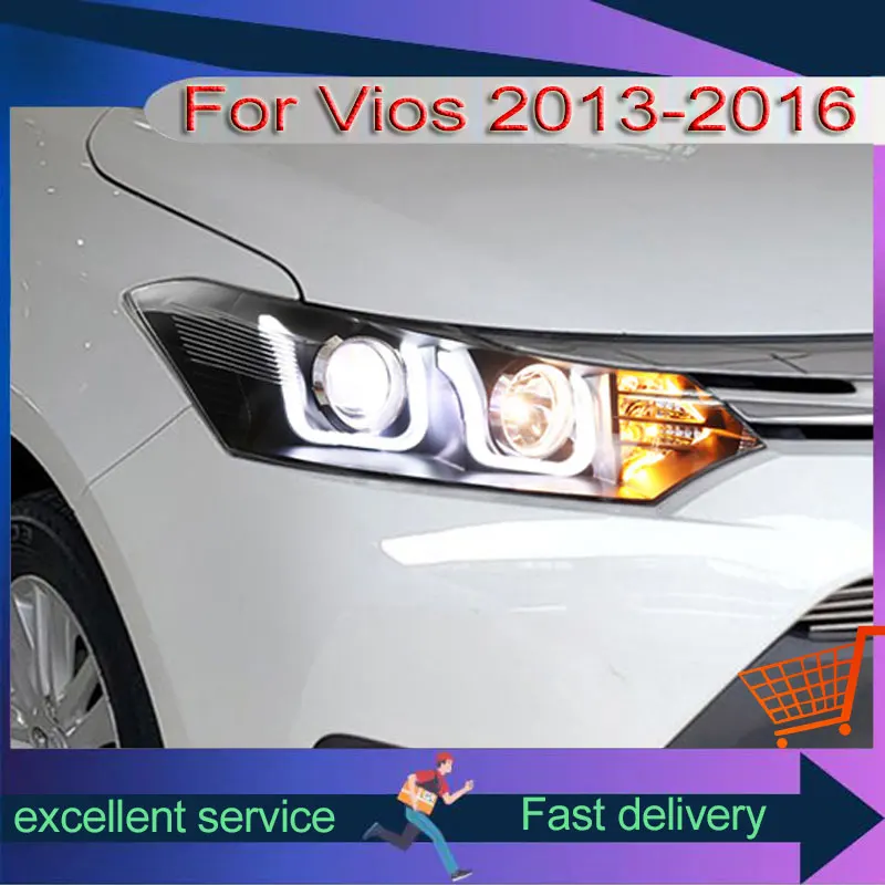 Модифицирующая автомобильная фара для Toyota Vios 2013-2016 сборка со светодиодной