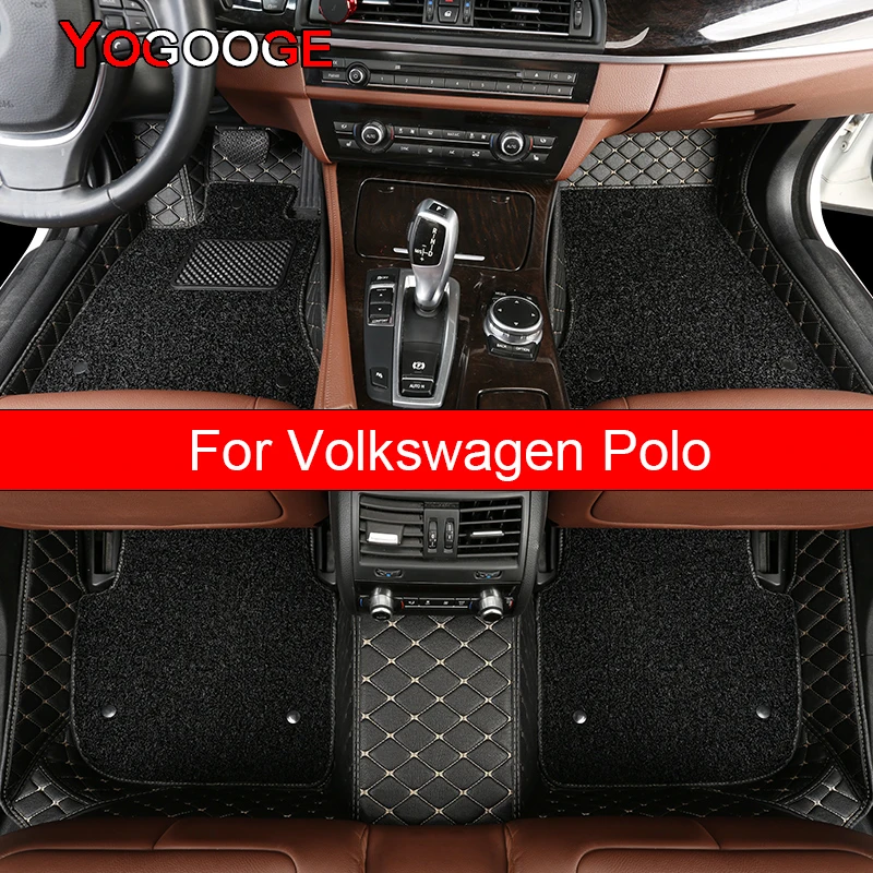 YOGOOGE Car Floor Mats For VW Polo 6R1 9N 6C1 Foot Coche Accessories Auto Carpets