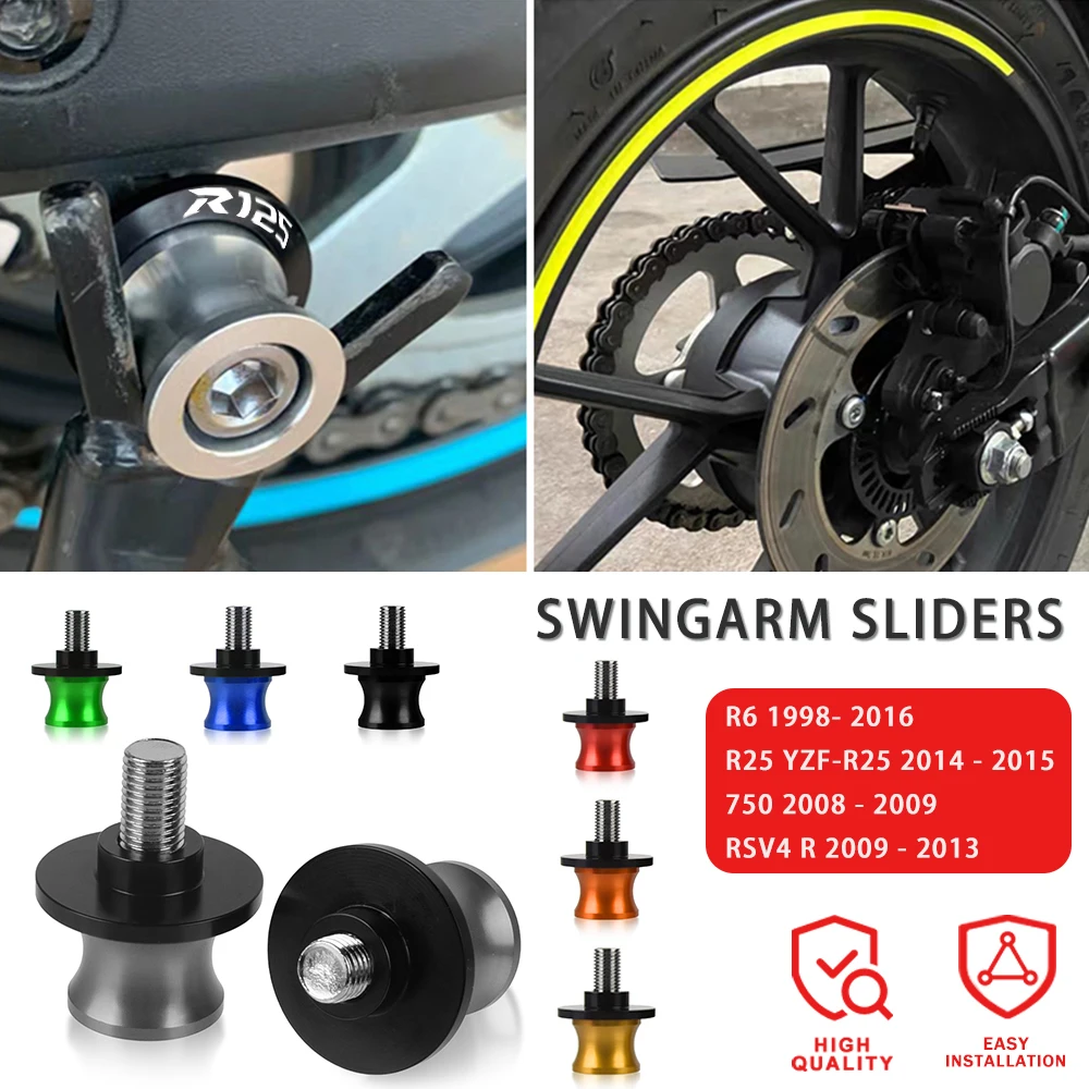 

6MM Motorcycle Swingarm Spools Slider Stand Screws For Yamaha R125 YZFR125 2011-2020 2012 2013 2014 2015 2016 2017 2018 2019