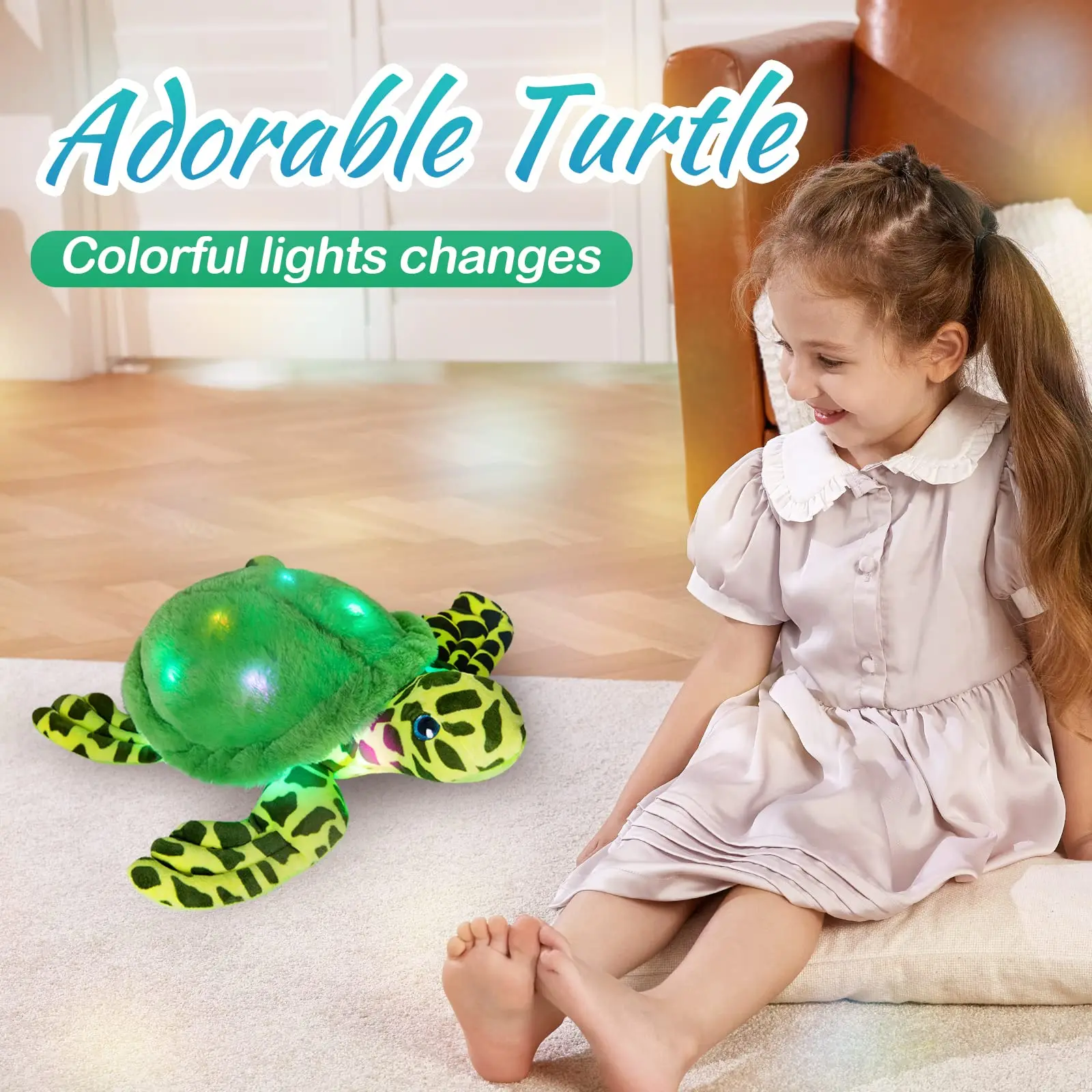 Светящиеся плюшевые игрушки черепахи 30 см