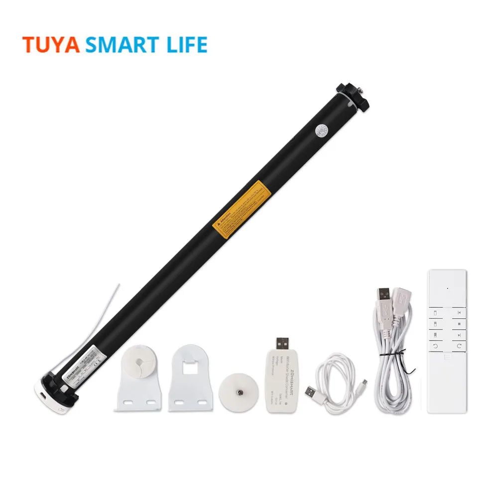 Tuya Smart Life RF Электрический двигатель рольставней перезаряжаемый для трубки 37 мм