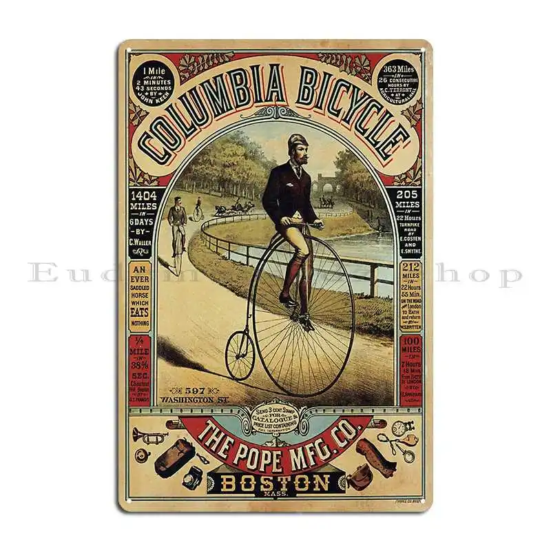 Винтажный рекламный постер велосипед Колумбии металлический плакат с табличкой