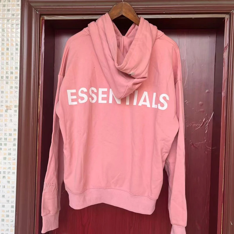 

Men Women Couples Pink Essentials Hoodies High Quality Real Photo One Day Shipped Out LEE FOG ESSENTIALS Sweatshirts Pullover