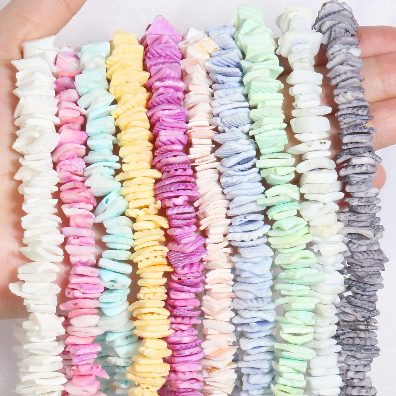 

Natural Shell Beads irregular Square Seashell Loose Spacer Beads For Jewelry Making Handmade DIY Bracelet Necklace Accessories