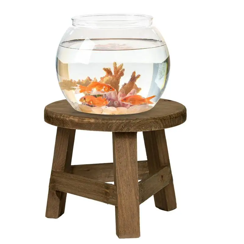 

Mini Wooden Stool Flower Display Stand Potted Plant Shelf Bonsai Rack Simple Wood Grain Garden Plant Pot Stand For Home Graden