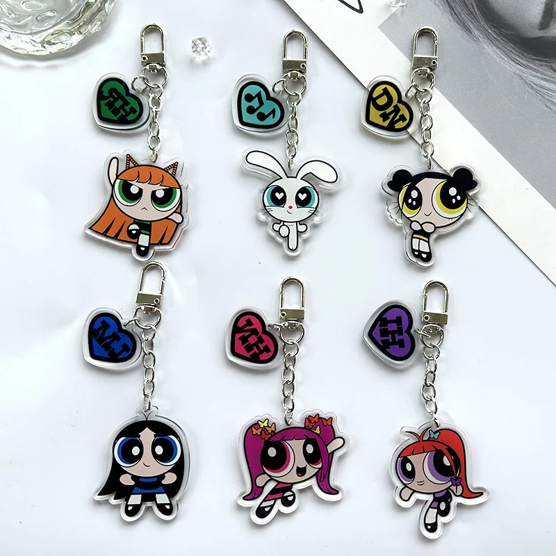 

Kpop New Get UP Jeans Boyfriend Girlfriend Heart Keychain for Women Accessories Bf Gf Key Chain Ring Keychains Jewelry Gift