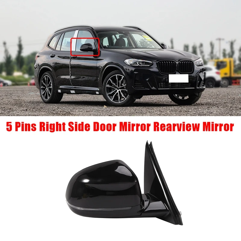 

5 Pins Car Side Door Mirror Rearview Mirror For-BMW X3 Series F25 2014-2017