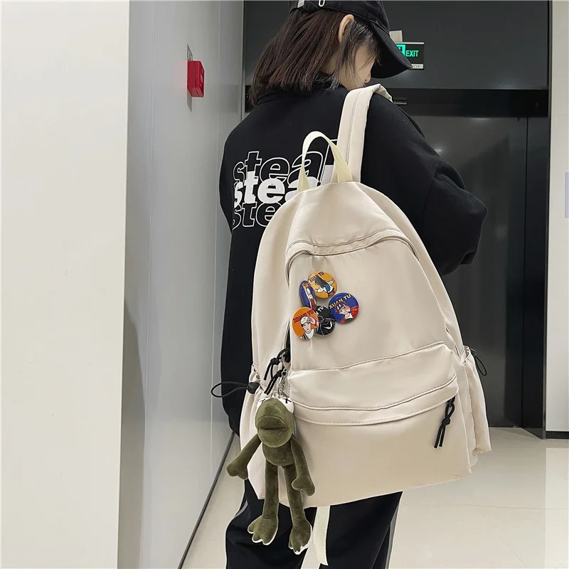

Холщовый рюкзак для женщин и мужчин, японский ранец для ноутбука для школьников и подростков, однотонная женская сумка для книг