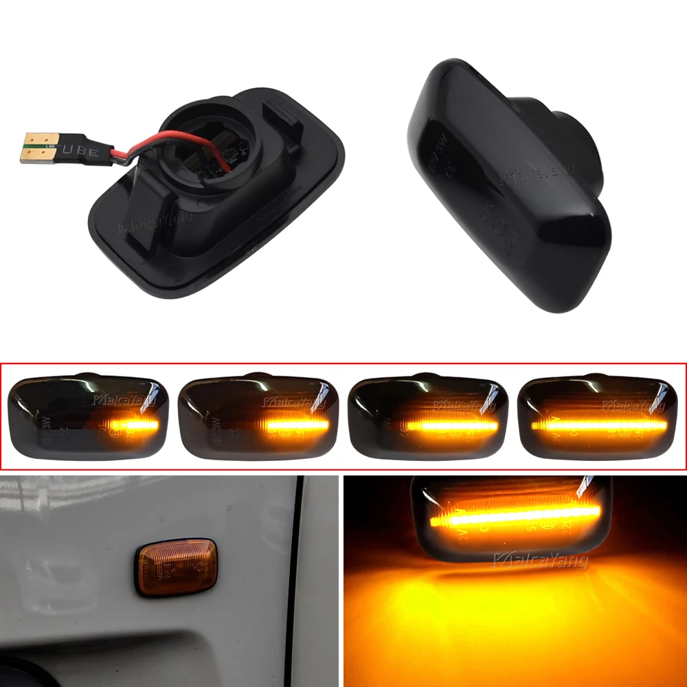 

2Pcs For Toyota Land cruiser Landcruiser 70 80 100 Series Dynamic LED Side Marker Fender Lights Flowing Turn Signal Light