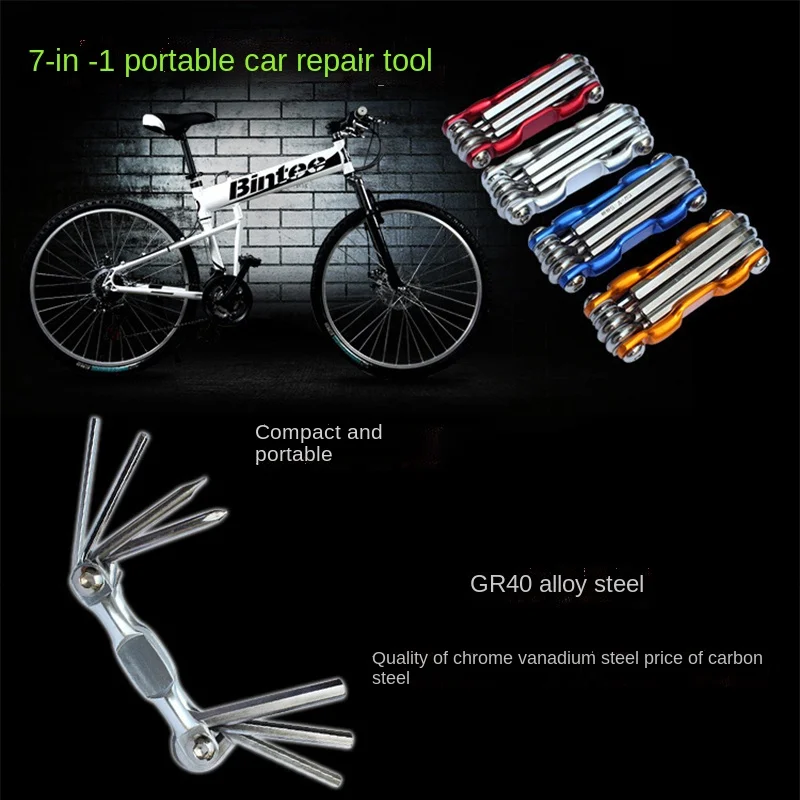 

7 in 1 Multifunctional Hexagon Torque Wrench Tool Key Spanner Allen Wrench Hex Key for Bike Repairing Tools