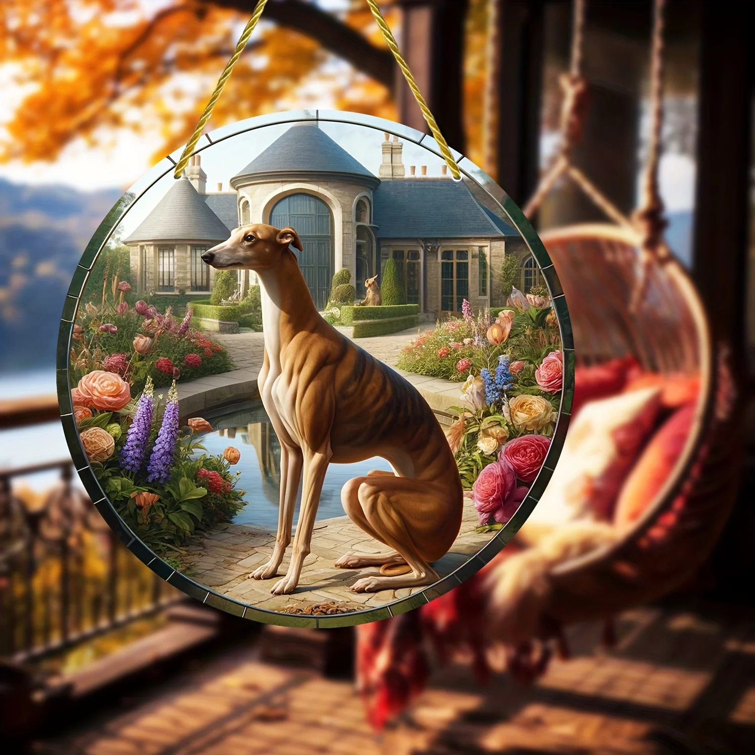 Испанский борзой витраж висящий Ловец солнца многофункциональная акриловая