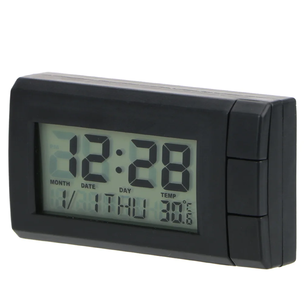 

Car LCD Digital Display Clock Self-Adhesive Auto Watch Thermometer Temperature With Calendar Function High Quality Parts